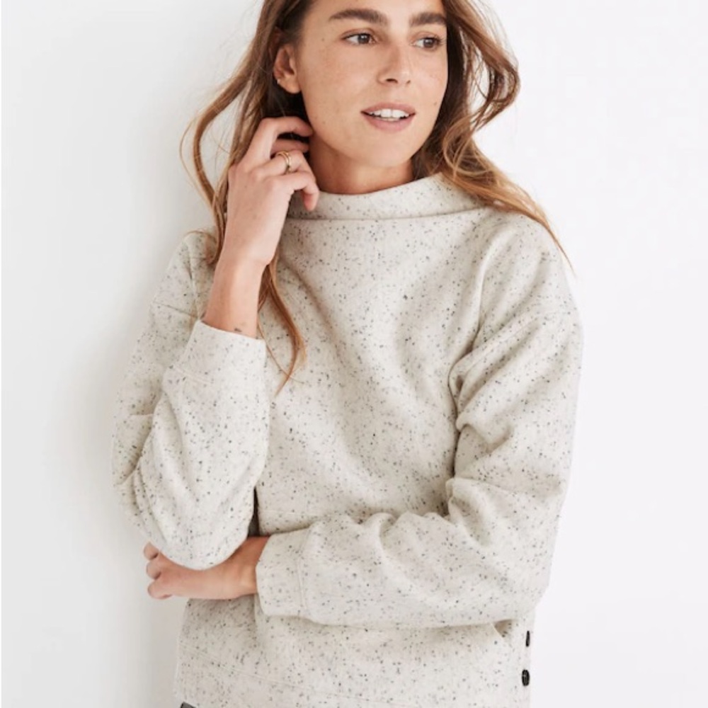 Madewell Donegal Mockneck Side-Button Sweatshirt